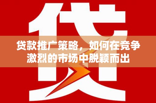 额济纳旗贷款推广策略，如何在竞争激烈的市场中脱颖而出