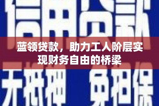 额济纳旗蓝领贷款，助力工人阶层实现财务自由的桥梁