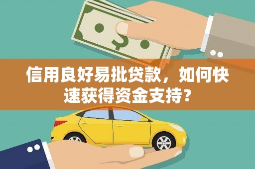 额济纳旗信用良好易批贷款，如何快速获得资金支持？
