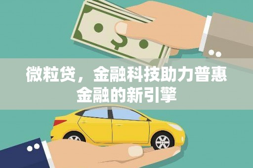 额济纳旗微粒贷，金融科技助力普惠金融的新引擎