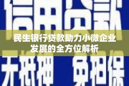 额济纳旗民生银行贷款助力小微企业发展的全方位解析