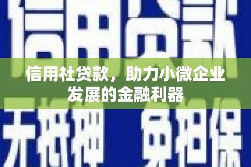 额济纳旗信用社贷款，助力小微企业发展的金融利器
