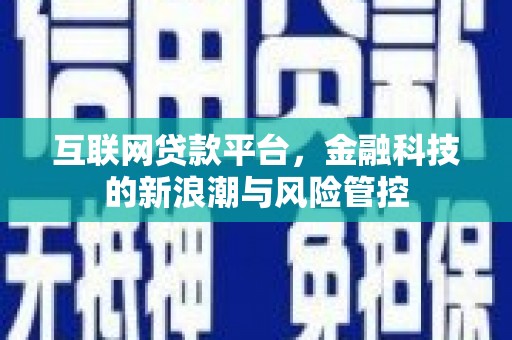 额济纳旗互联网贷款平台，金融科技的新浪潮与风险管控