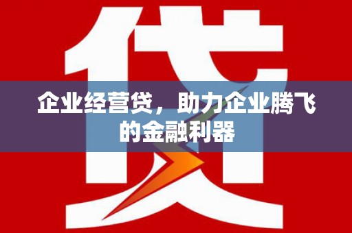 额济纳旗企业经营贷，助力企业腾飞的金融利器