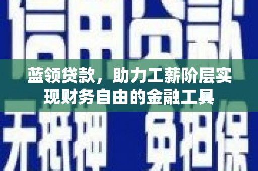 额济纳旗蓝领贷款，助力工薪阶层实现财务自由的金融工具