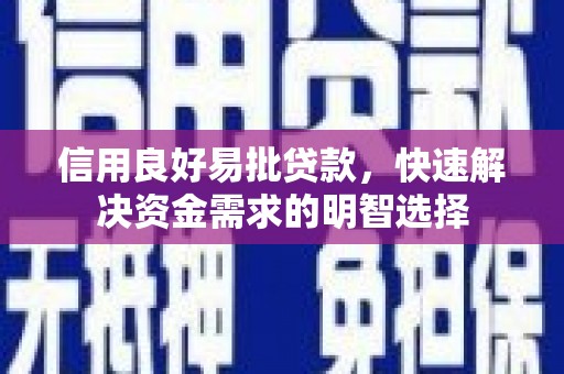 额济纳旗信用良好易批贷款，快速解决资金需求的明智选择