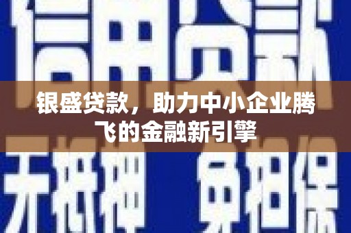 额济纳旗银盛贷款，助力中小企业腾飞的金融新引擎