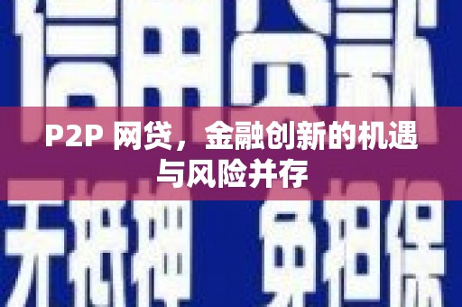 额济纳旗P2P 网贷，金融创新的机遇与风险并存