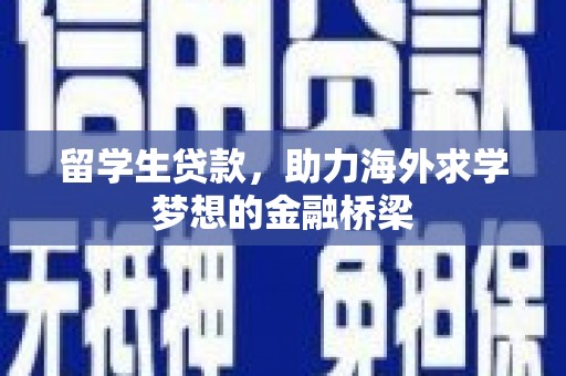 额济纳旗留学生贷款，助力海外求学梦想的金融桥梁