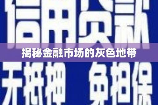额济纳旗揭秘金融市场的灰色地带