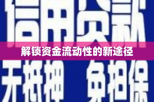 额济纳旗解锁资金流动性的新途径
